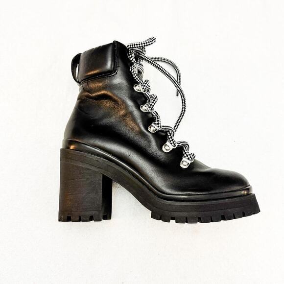 Rebecca Minkoff Lace Up Black Motorcycle Biker Boot Size 6 NWOB - Picture 2 of 8